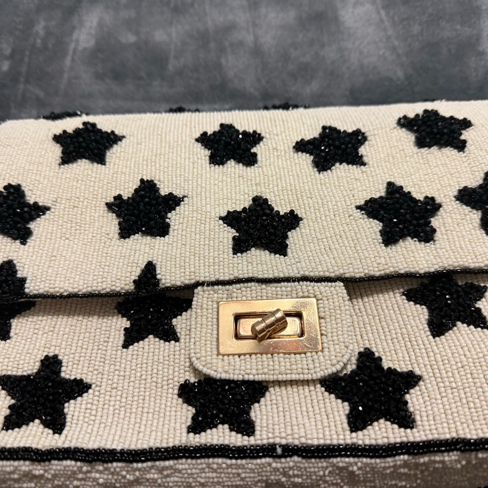 Elegant Star Patterned Shoulder Bag